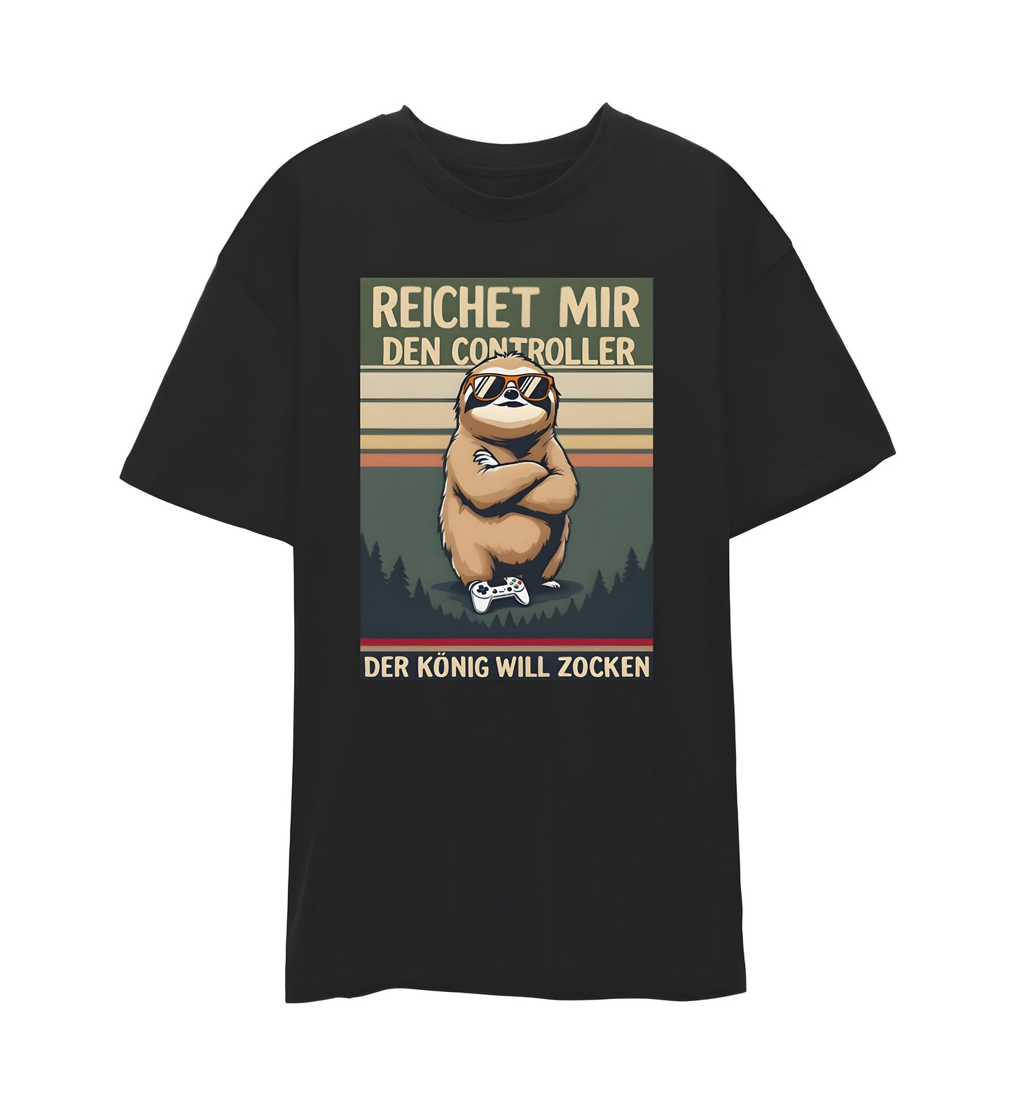 Black Shirt for Men with Retro Gaming Design on the front