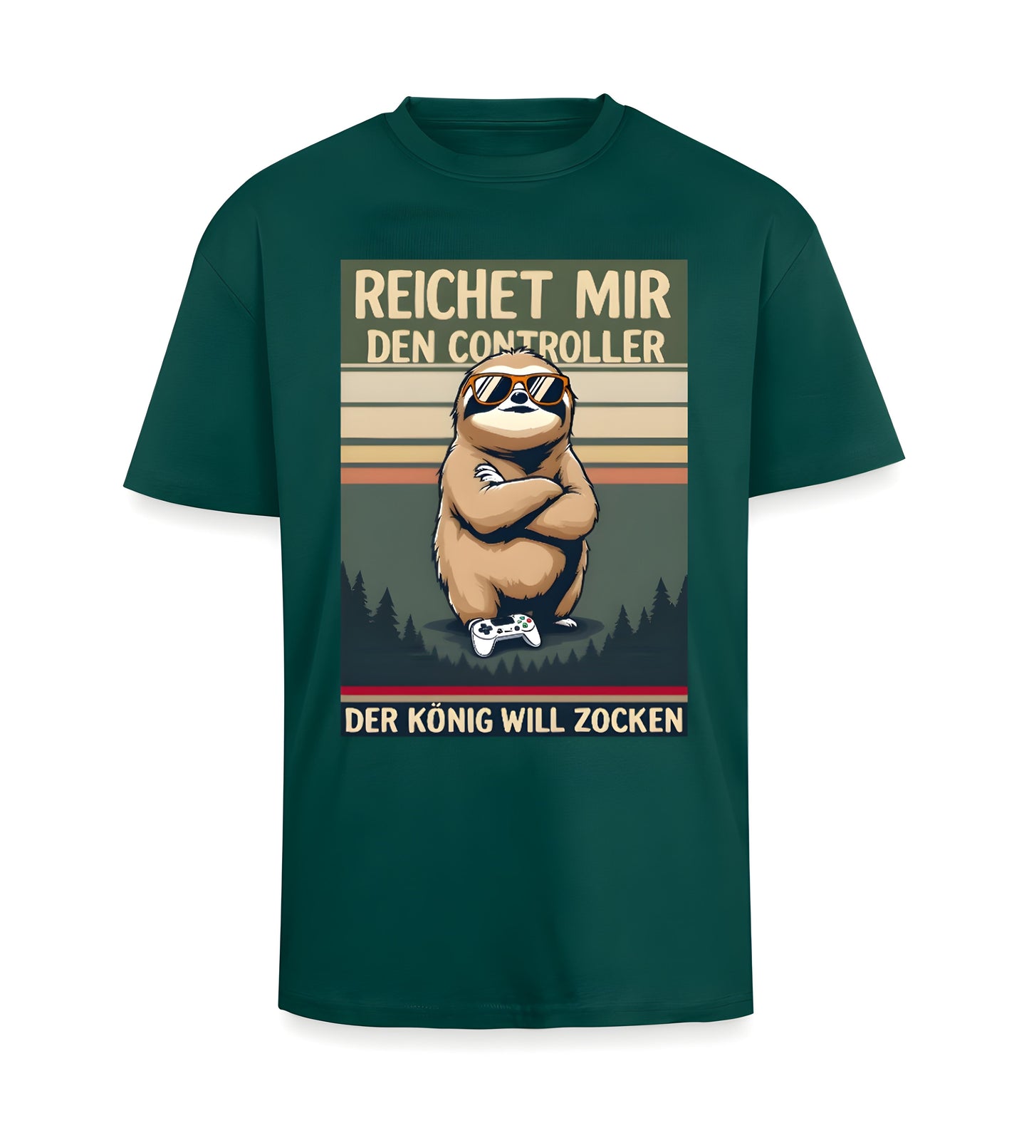 Dark Green Shirt for Men with Retro Gaming Design on the front 1