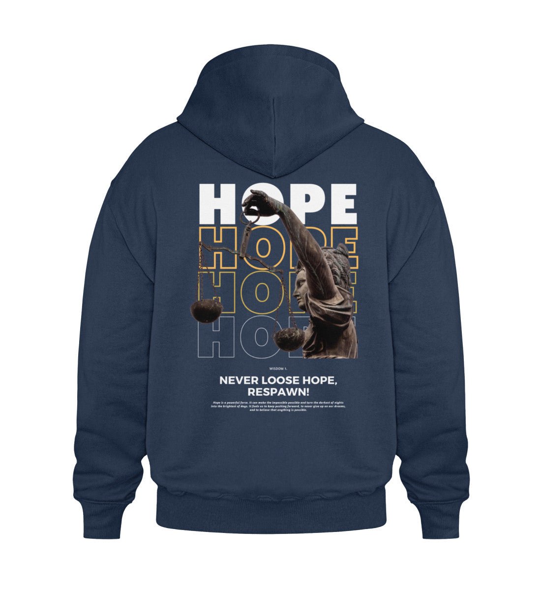 Hope - Oversize Hoodie in blue - Back view - GAMECHARM