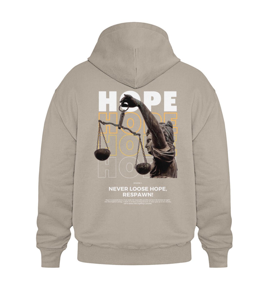 Hope - Oversize Hoodie in beige - Back view - GAMECHARM