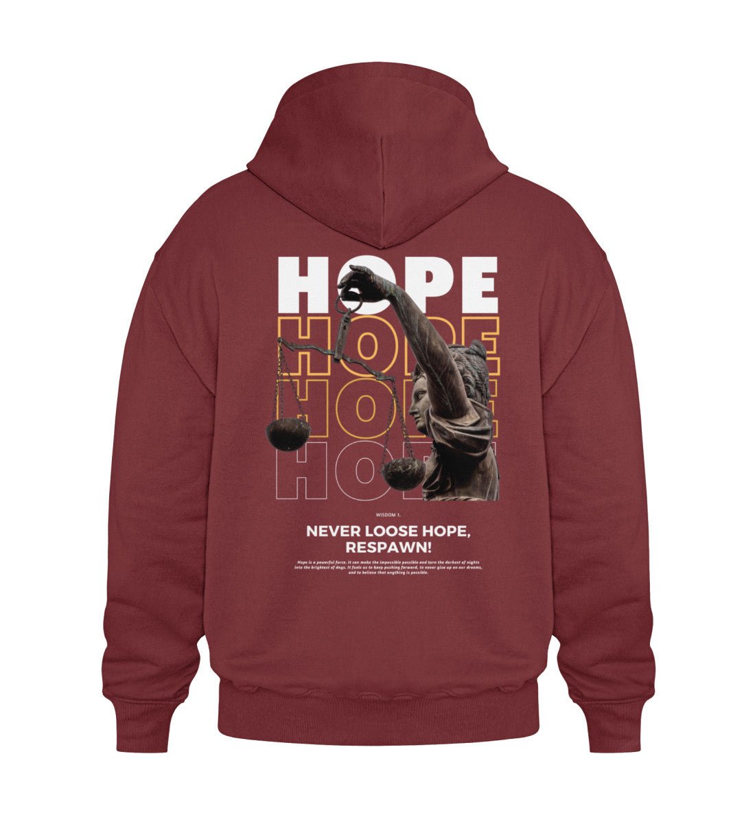 Hope - Oversize Hoodie in red - Back view - GAMECHARM