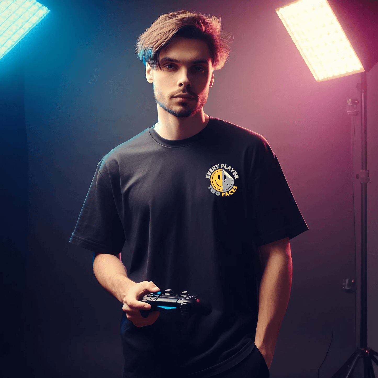 SAD or SMILE - Heavy Oversized T-Shirt - GAMECHARM