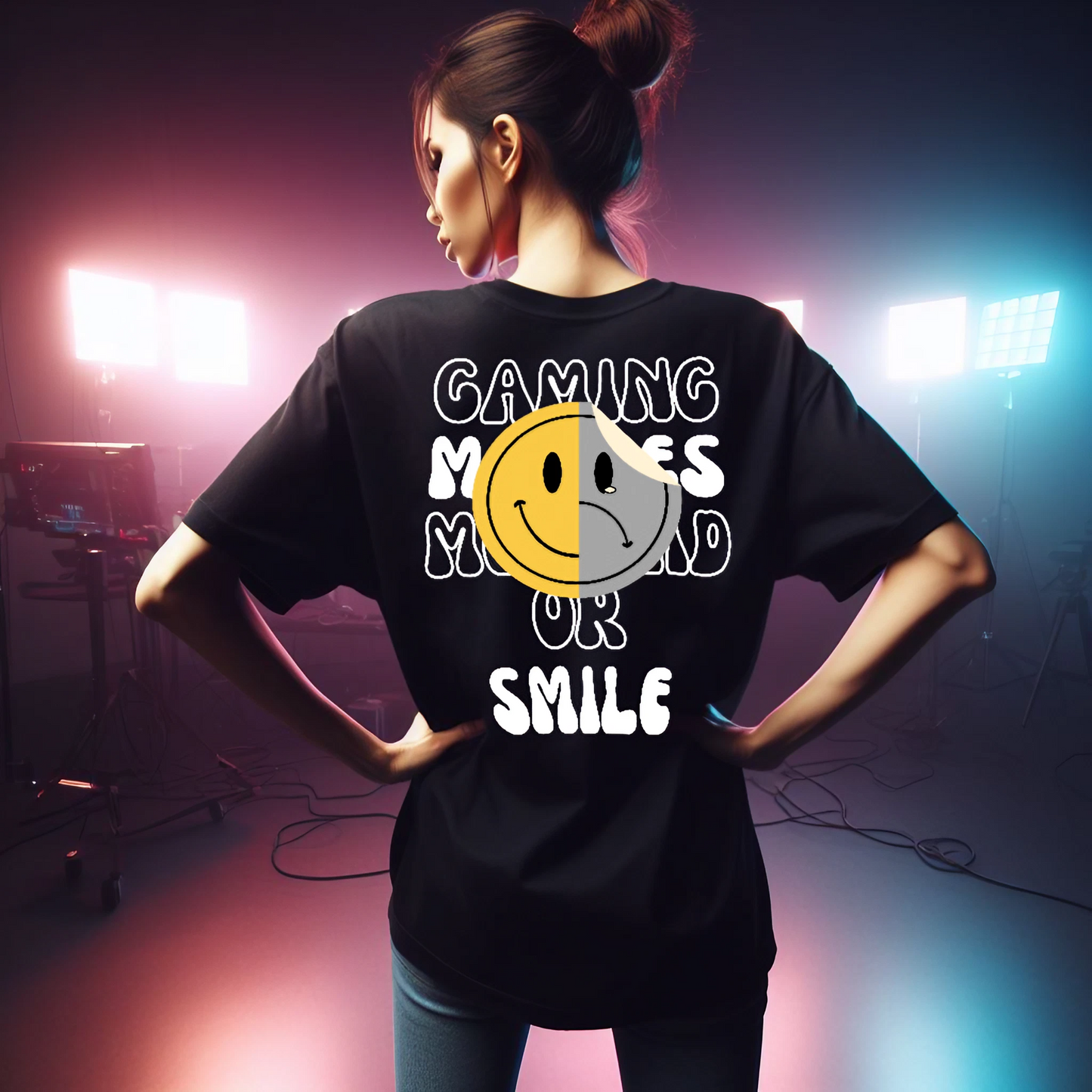 SAD ou SMILE - T-shirt surdimensionné lourd