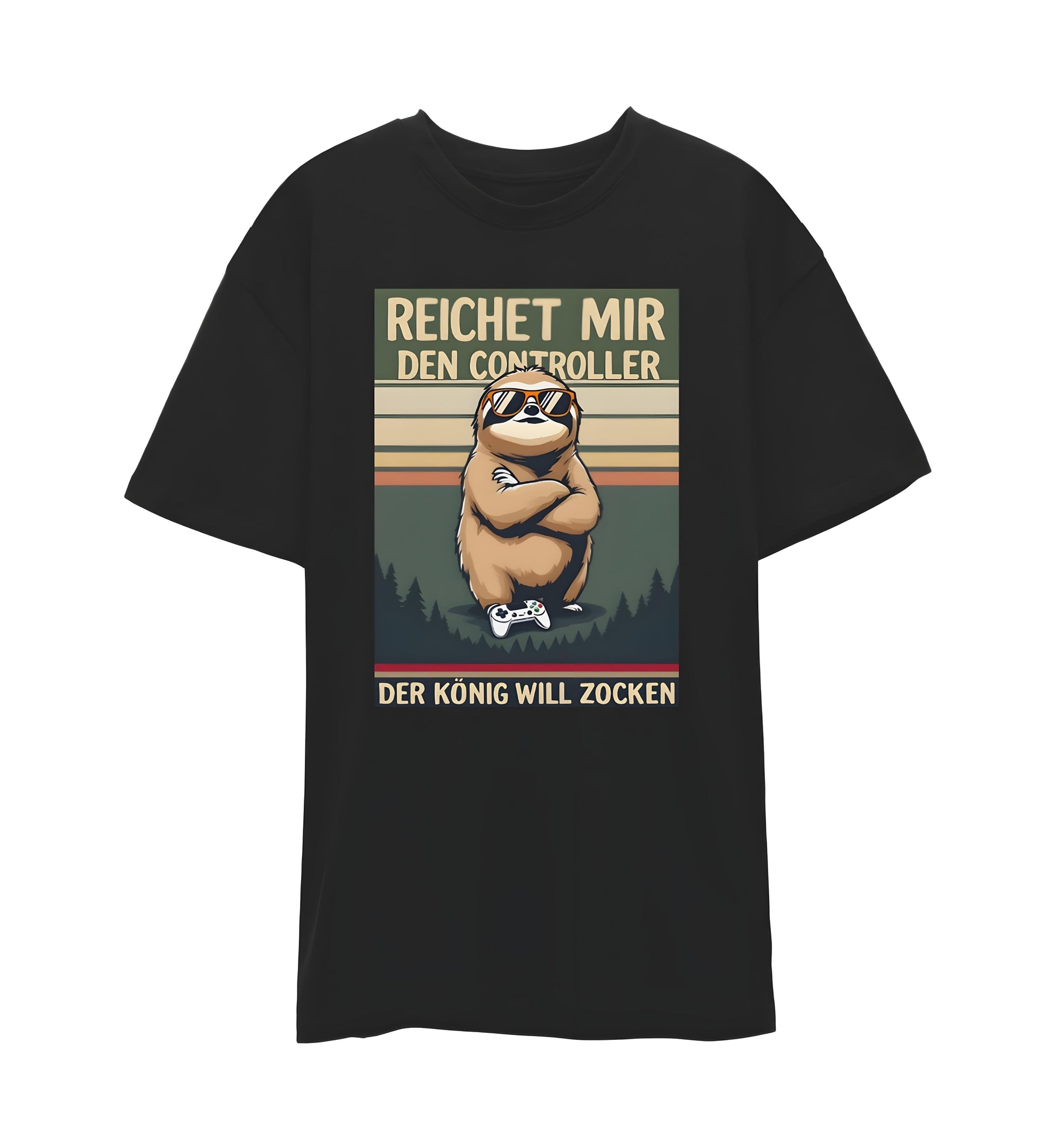 Black Shirt for Men with Retro Gaming Design on the front