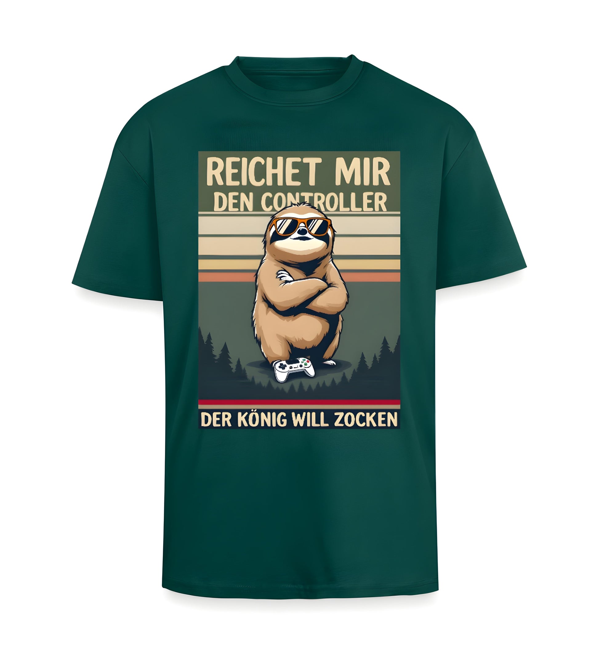 Dark Green Shirt for Men with Retro Gaming Design on the front 1