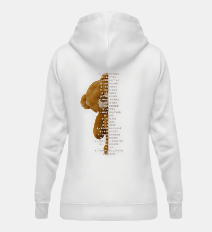 Teddy Kollektion - Damen Hoodie in white, back view - GAMECHARM