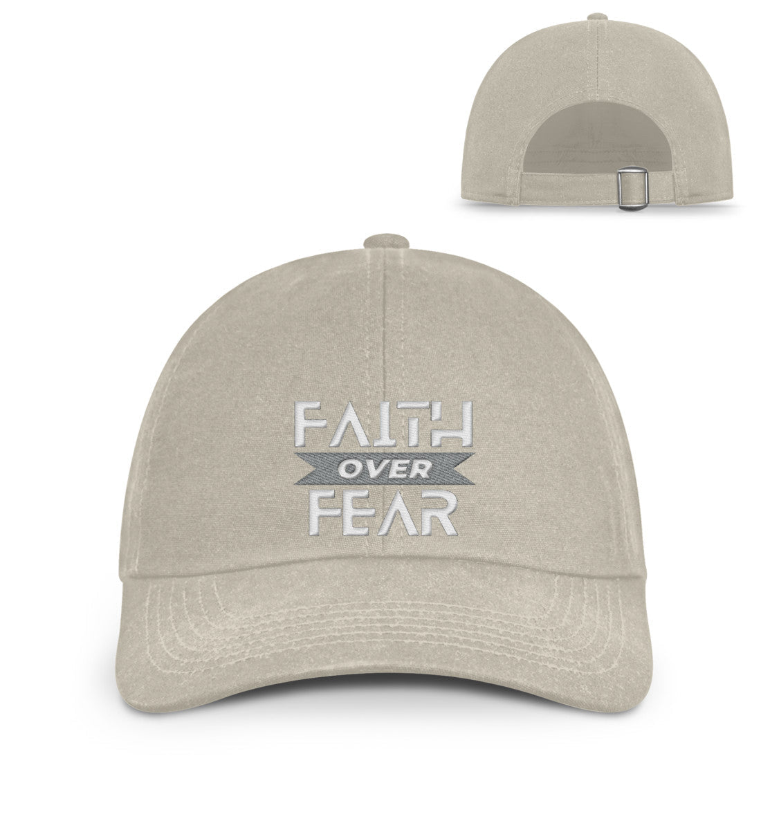 FAITH OVER FEAR ORGANIC BASEBALL CAP - Organic Baseball Kappe mit Stick - GAMECHARM
